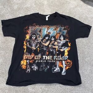 KISS The Final Tour Ever End Of The Road World Tour T Shirt Black Size L‎